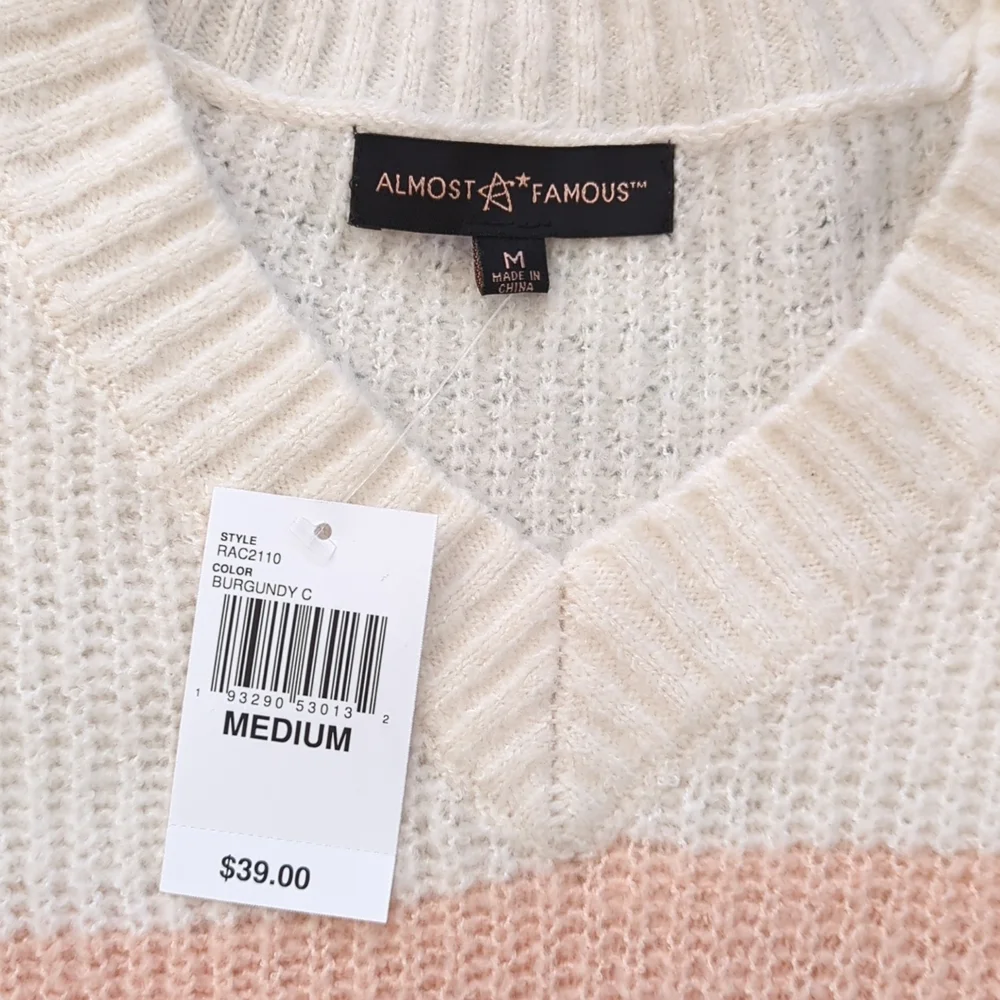 NWT Women's Medium Striped Academia Style Sweater from Almost Famous - Picture 2 of 12